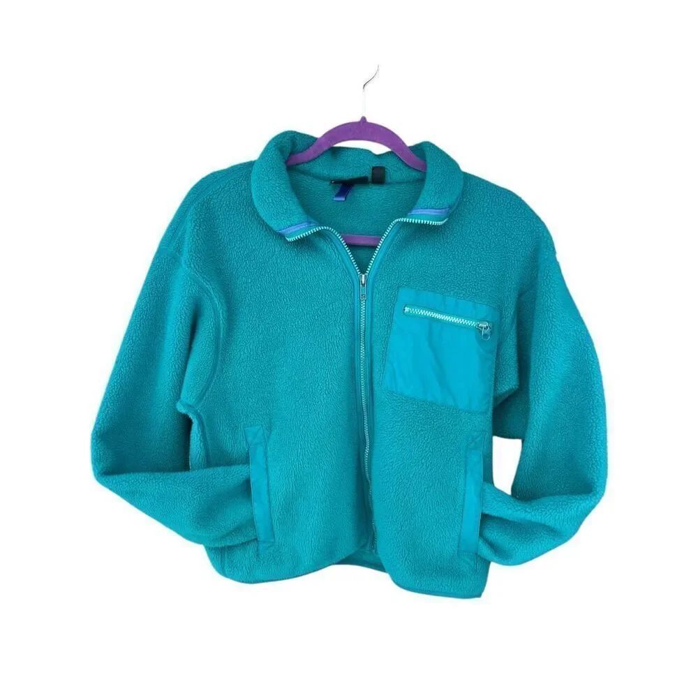 Patagonia vintage 90’s Green Teal Deep Pile Retro X Fleece Jacket woman’s 8